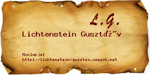 Lichtenstein Gusztáv névjegykártya